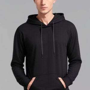 Plain Black Hoody for men